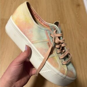 Superga Tie-Dye Canvas Platform Sneakers